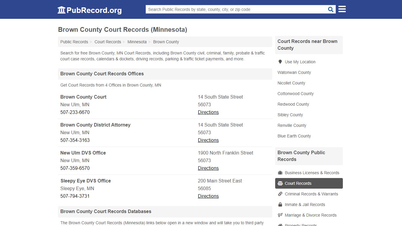 Free Brown County Court Records (Minnesota Court Records)